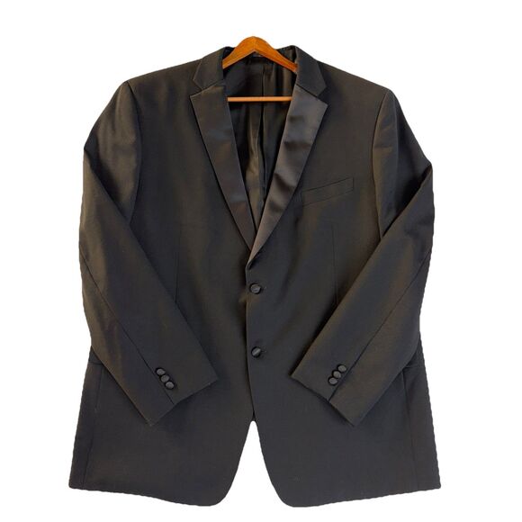 Jones New York JNY Mens Black Tuxedo Jacket Size 52L 100% Wool - Picture 1 of 10